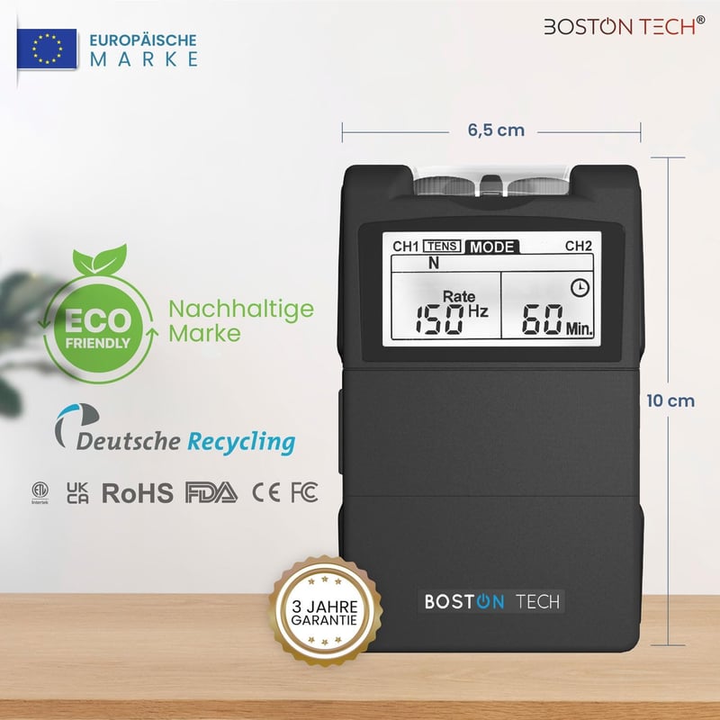 Boston Tech ME89 PRO TENS EMS készülék 7 móddal fájdalomcsillapítás és izomstimulációhoz