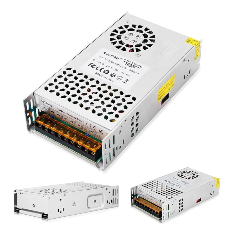 BOSYTRO 12V 50A 600W kapcsolóüzemű tápegység, AC 110/220V