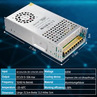 BOSYTRO 12V 50A 600W kapcsolóüzemű tápegység, AC 110/220V 2