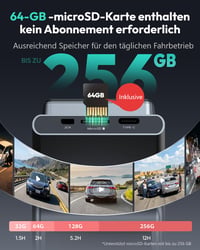 Autokamera BOTSLAB 4K so zadnou kamerou, STARVIS 2, 4K+1080P, nočné videnie WDR 10
