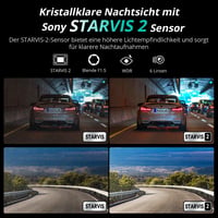 Autokamera BOTSLAB 4K so zadnou kamerou, STARVIS 2, 4K+1080P, nočné videnie WDR 3