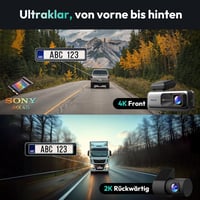 BOTSLAB 4K STARVIS Autós Menetrögzítő Kamera Szett - Első-Hátsó WiFi Fedélzeti Kamera GPS-szel, ADAS Rendszerrel, Éjjellátóval, 64GB Kártyáv 2