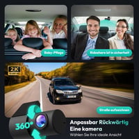 BOTSLAB 4K STARVIS Autós Menetrögzítő Kamera Szett - Első-Hátsó WiFi Fedélzeti Kamera GPS-szel, ADAS Rendszerrel, Éjjellátóval, 64GB Kártyáv 3
