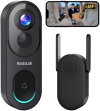 BOTSLAB 5MP Vezeték Nélküli Videó Kaputelefon, 360° Panoráma Nézet, AI/Radar/PIR Érzékelés, Akkumulátoros, Kétirányú Hang, Havi Díj Nélkül 1