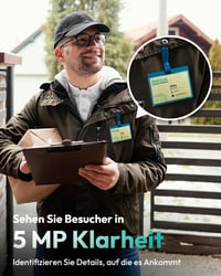 BOTSLAB 5MP Vezeték Nélküli Videó Kaputelefon, 360° Panoráma Nézet, AI/Radar/PIR Érzékelés, Akkumulátoros, Kétirányú Hang, Havi Díj Nélkül 4