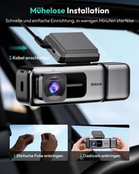 Autokamera BOTSLAB 4K+1080P s prednou a vnútornou kamerou a super nočným videním 9