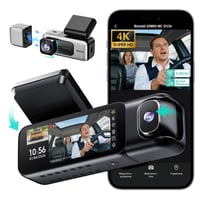Autokamera BOTSLAB 4K+1080P s prednou a vnútornou kamerou a super nočným videním 1
