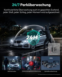 Autokamera BOTSLAB 4K+1080P s prednou a vnútornou kamerou a super nočným videním 7