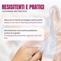 Jednorazové HDPE rukavice Bottari bez púdru, 500 ks – na čistenie, prácu s potravinami, záhradkárčenie a do domácnosti 6