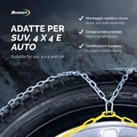 Snehové reťaze Bottari Rapid T2, 9 mm, veľkosť 130, kompatibilné s ABS a ESP, 1 pár 4