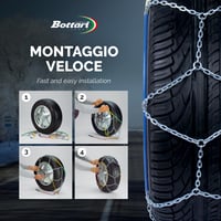 Snehové reťaze Bottari Rapid T2, 9 mm, veľkosť 130, kompatibilné s ABS a ESP, 1 pár 6