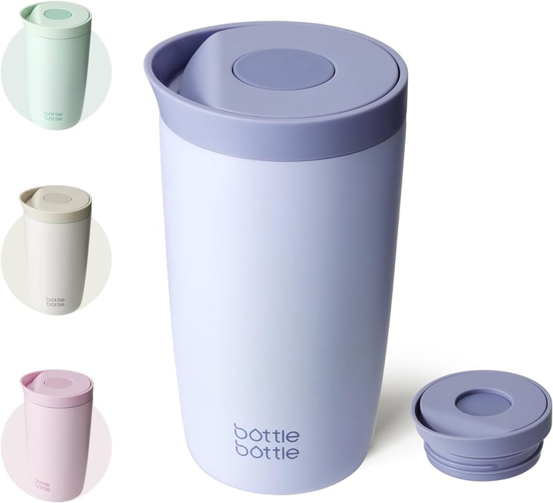 BOTTLE BOTTLE 350ml Termikus Utazó Bögre Kék - Szorítózáras Kávés Tea Pohár - 350 ml, Blue