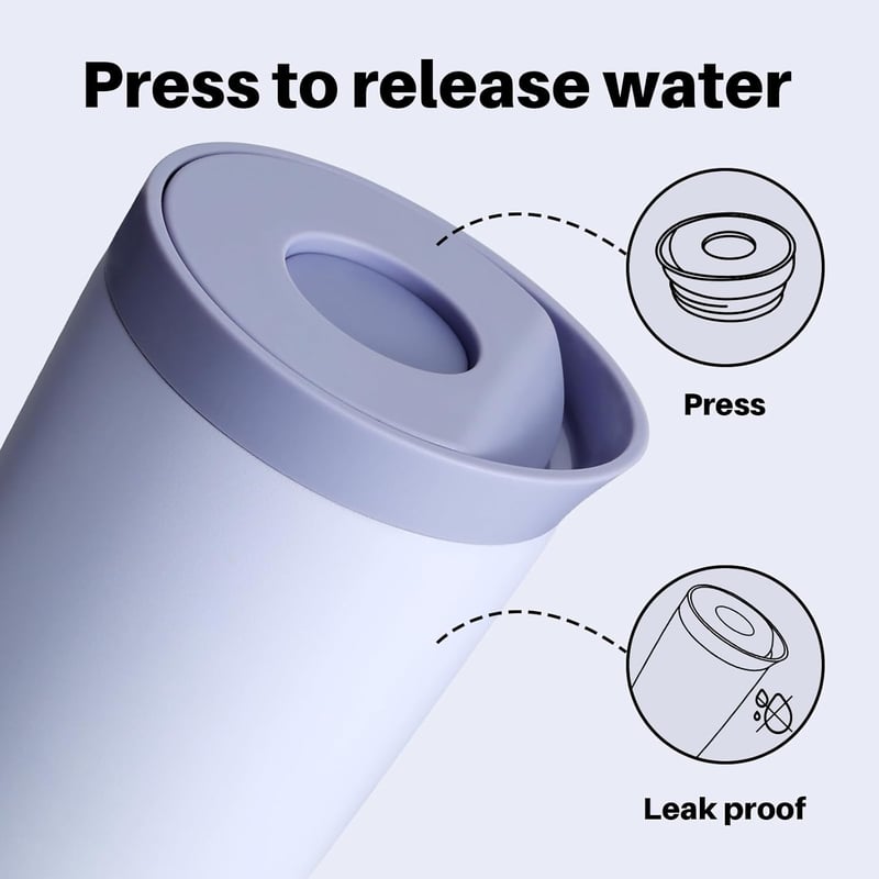 BOTTLE BOTTLE 350ml Termikus Utazó Bögre Kék - Szorítózáras Kávés Tea Pohár - 350 ml, Blue