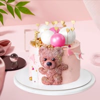 BOUBONI 48 ks Dekorácia na tortu, guličky, ozdoby na tortu, balóny, tortové zápichy na narodeniny, svadbu, baby shower, 4x4 cm, tmavoružová, ružová, biela 3
