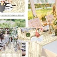BOUBONI Bézs Cheesecloth Asztali Futó 90x300cm Boho Gáz Esküvő Születésnap 7