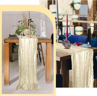 BOUBONI Bézs Cheesecloth Asztali Futó 90x300cm Boho Gáz Esküvő Születésnap 6