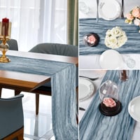BOUBONI Dusty Blue stolni nadstolnjak od gaze, 90x300 cm, boho dekoracija od tkanine za vjenčanja, rođendane, darivanje djeteta (baby shower), božićna dekoracija stola 5
