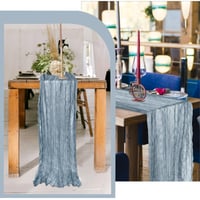 BOUBONI Dusty Blue stolni nadstolnjak od gaze, 90x300 cm, boho dekoracija od tkanine za vjenčanja, rođendane, darivanje djeteta (baby shower), božićna dekoracija stola 6