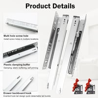 BOUFEIDA Nehéz Terhelésű Fiók Sín 450mm Teljes Kihúzás Önzáró Csillapítással 3