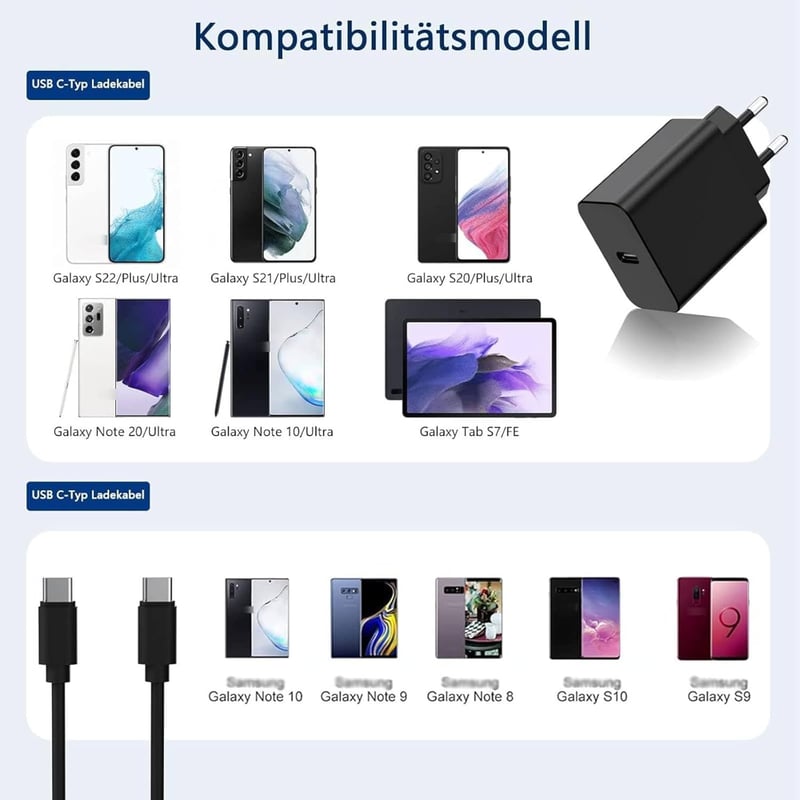 Bouge 25W Gyors Töltő Samsung Galaxy S22/S21/S20/Z Flip 4/Z Fold 4 USB-C PD Hálózati Adapter Fekete