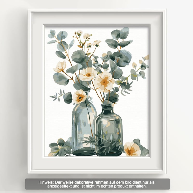 Bougimal Számfestés Felnőtteknek Virágos Tájkép 28x35cm Ecsettel és Festékkel