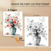 Bougimal Számfestés Felnőtteknek Virágos Tájkép 28x35cm Ecsettel és Festékkel 4