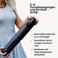 Tlakový regulátor na tenisové loptičky Bounce Tube so vstavanou pumpou 5