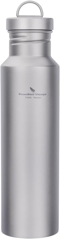 Boundless Voyage Titánium Kulacs 750ml - Ultrakönnyű Túra Sportpalack Titán Fedéllel Kempingezéshez, Kerékpározáshoz, Túrázáshoz 1