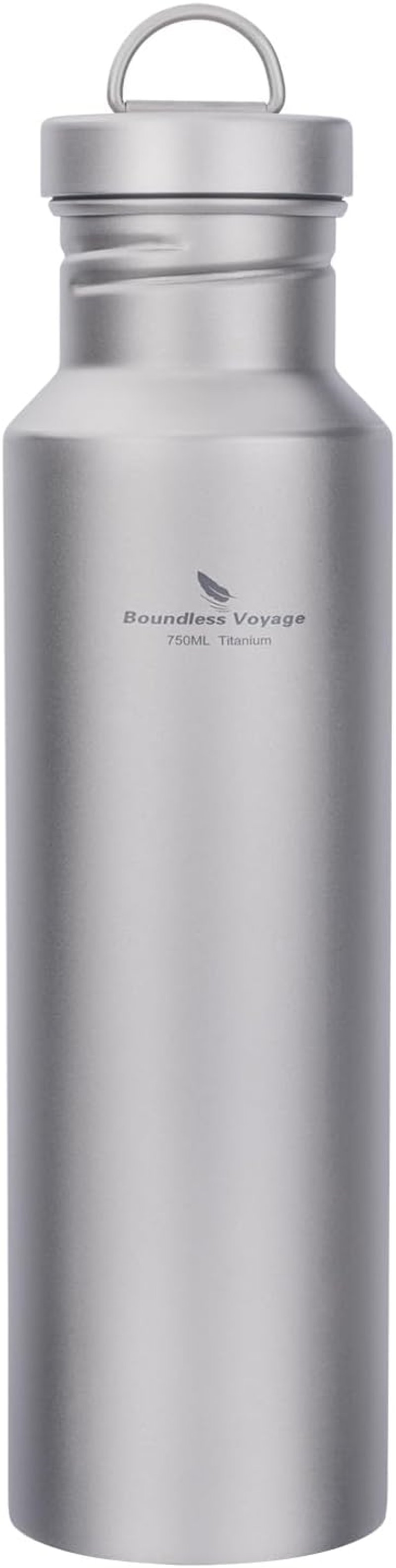 Boundless Voyage Titánium Kulacs 750ml - Ultrakönnyű Túra Sportpalack Titán Fedéllel Kempingezéshez, Kerékpározáshoz, Túrázáshoz