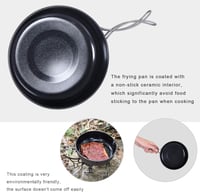 Boundless Voyage Titánium Összecsukható Serpenyő - Tapadásmentes Kempingfőző Edény Túrázáshoz, Kiránduláshoz - 15cm Átmérőjű Gázfőzővel Komp 5