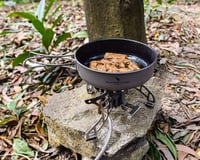 Boundless Voyage Titánium Összecsukható Serpenyő - Tapadásmentes Kempingfőző Edény Túrázáshoz, Kiránduláshoz - 15cm Átmérőjű Gázfőzővel Komp 8