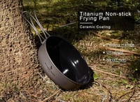 Boundless Voyage Titánium Összecsukható Serpenyő - Tapadásmentes Kempingfőző Edény Túrázáshoz, Kiránduláshoz - 15cm Átmérőjű Gázfőzővel Komp 2