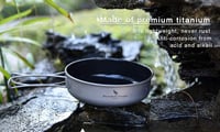 Boundless Voyage Titánium Összecsukható Serpenyő - Tapadásmentes Kempingfőző Edény Túrázáshoz, Kiránduláshoz - 15cm Átmérőjű Gázfőzővel Komp 4