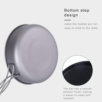 Boundless Voyage Titánium Összecsukható Serpenyő - Tapadásmentes Kempingfőző Edény Túrázáshoz, Kiránduláshoz - 15cm Átmérőjű Gázfőzővel Komp 7