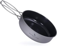 Boundless Voyage Titánium Összecsukható Serpenyő - Tapadásmentes Kempingfőző Edény Túrázáshoz, Kiránduláshoz - 15cm Átmérőjű Gázfőzővel Komp 1