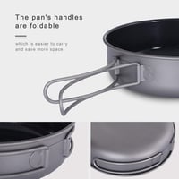 Boundless Voyage Titánium Összecsukható Serpenyő - Tapadásmentes Kempingfőző Edény Túrázáshoz, Kiránduláshoz - 15cm Átmérőjű Gázfőzővel Komp 6