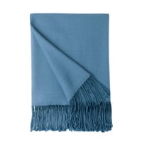 BOURINA Deka od umjetnog kašmira s uzorkom riblje kosti i resama – Za kauč, krevet, fotelju – Lagana, meka – 127x152 cm – Žuta 1