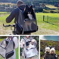 BOW CALICO Kisállat Hordozó Hátizsák 10 kg-ig - Összecsukható, Lélegző, Könnyű Szállítótáska Macskáknak, Kutyáknak, Repülőgépen is Használha 2