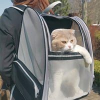 BOW CALICO Kisállat Hordozó Hátizsák 10 kg-ig - Összecsukható, Lélegző, Könnyű Szállítótáska Macskáknak, Kutyáknak, Repülőgépen is Használha 6