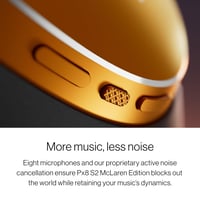Bezdrôtové slúchadlá s potlačením hluku Bowers & Wilkins Px8 S2 McLaren Edition s Bluetooth pripojením, rýchlym nabíjaním, 30-hodinovou výdržou prehrávania a mikrofónom 4