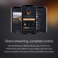 Bezdrôtové slúchadlá s potlačením hluku Bowers & Wilkins Px8 S2 McLaren Edition s Bluetooth pripojením, rýchlym nabíjaním, 30-hodinovou výdržou prehrávania a mikrofónom 9