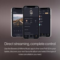 Bezdrôtové slúchadlá s potlačením hluku Bowers & Wilkins Px8 S2 s Bluetooth, rýchlym nabíjaním, 30-hodinovou výdržou prehrávania a mikrofónom – Midnight 8