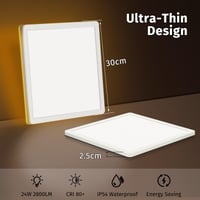Plafonieră LED Bowfar 24W, cu lumină de veghe chihlimbar 1800K, 30 cm, lumină albă caldă 4