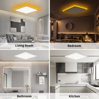 Plafonieră LED Bowfar 24W, cu lumină de veghe chihlimbar 1800K, 30 cm, lumină albă caldă 7