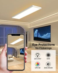 Bowfar LED Stropné svietidlo 40W 4000 lm s diaľkovým ovládaním, stmievateľné, 80x25 cm, nastaviteľný jas, stropná lampa 4