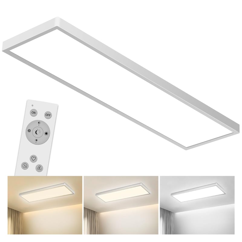 Bowfar LED Stropné svietidlo 40W 4000 lm s diaľkovým ovládaním, stmievateľné, 80x25 cm, nastaviteľný jas, stropná lampa