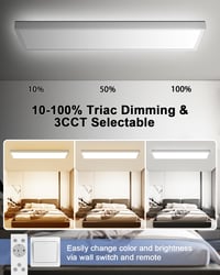 Bowfar LED Stropné svietidlo 40W 4000 lm s diaľkovým ovládaním, stmievateľné, 80x25 cm, nastaviteľný jas, stropná lampa 3