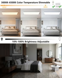 Bowfar LED stropna svjetiljka 80x25x2,5 cm, 18W 4000lm, prigušiva 3000K-6500K, s daljinskim upravljačem, bijela, za dnevni boravak, spavaću sobu, kuhinju, kupaonicu, ured 3