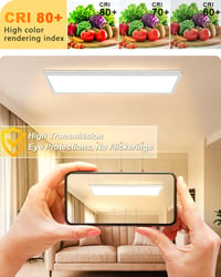 LED stropné svietidlo Bowfar obdĺžnikové s diaľkovým ovládaním, stmievateľné 3000-6500K 24W ultra tenké s podsvietením, biele 58x2,5 cm 5