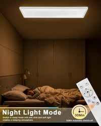 LED stropné svietidlo Bowfar obdĺžnikové s diaľkovým ovládaním, stmievateľné 3000-6500K 24W ultra tenké s podsvietením, biele 58x2,5 cm 6